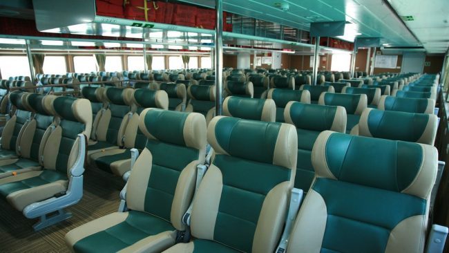 Nội thất ghế ngồi bên trong tàu cao tốc Hadeco