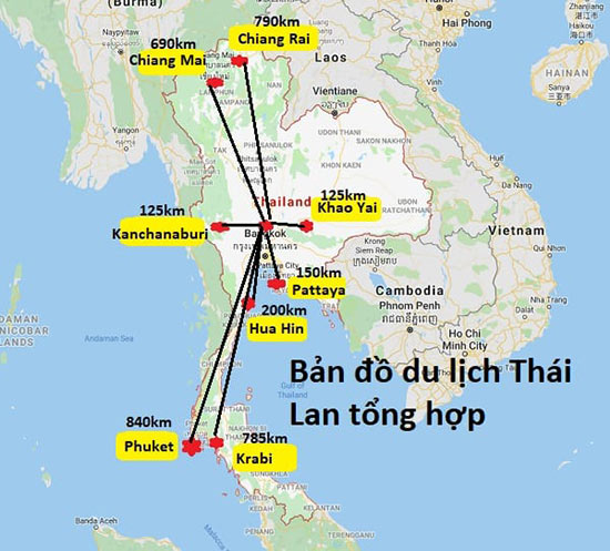 Chuẩn bị bản đồ du lịch Thái Lan để di chuyển nhanh chóng