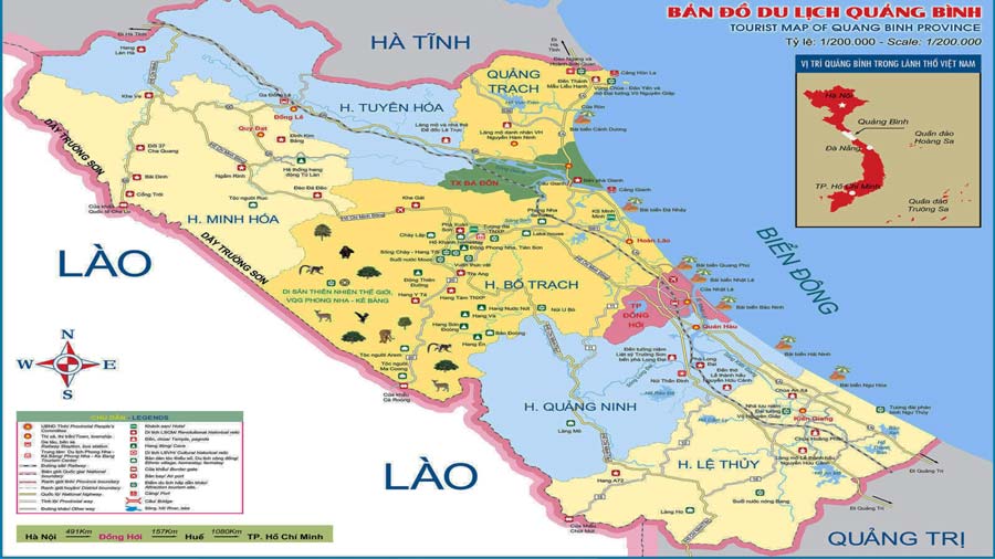 Bản đồ du lịch tại Quảng Bình