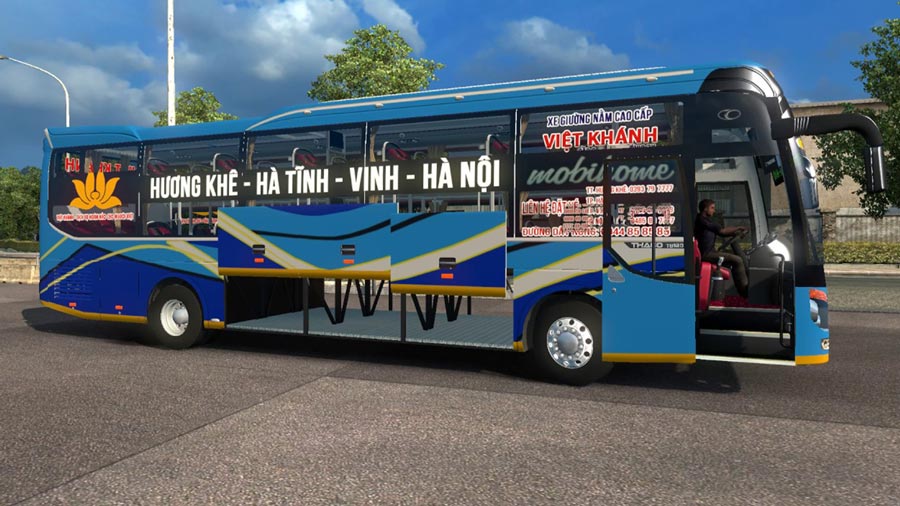Xe khách giường nằm Việt Khánh chất lượng cao cấp với 40 chỗ cùng nhiều dịch vụ tiện ích phục vụ du khách