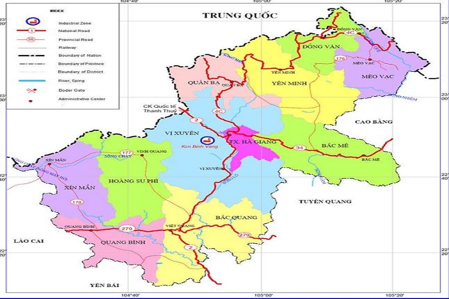 Bản đồ các huyện Của Hà Giang