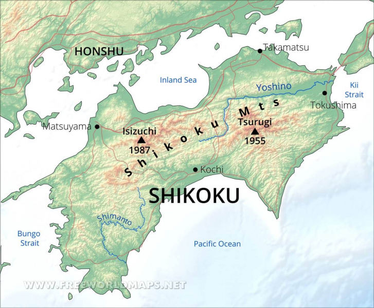 Tourism Shikoku Henro Pilgrimage Japan Islands Tourist Maps Japanese 