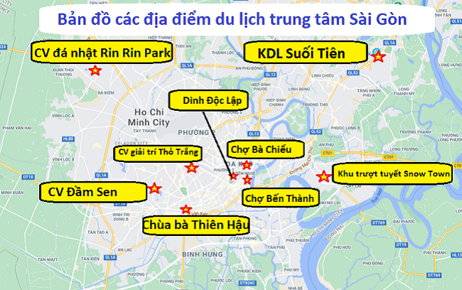 Bản đồ du lịch trung tâm Sài Gòn