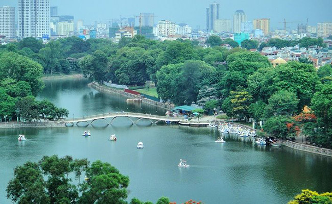 Toàn cảnh khuôn viên Công viên Thủ Lệ Hà Nội
