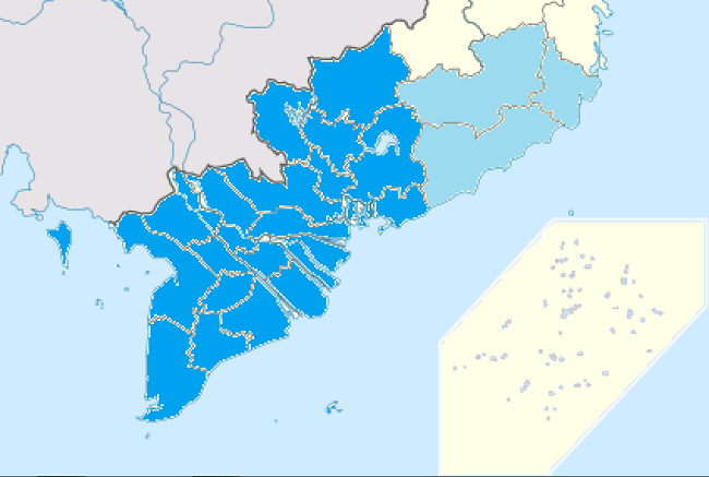 Bản đồ khu vực Tây Nam Bộ