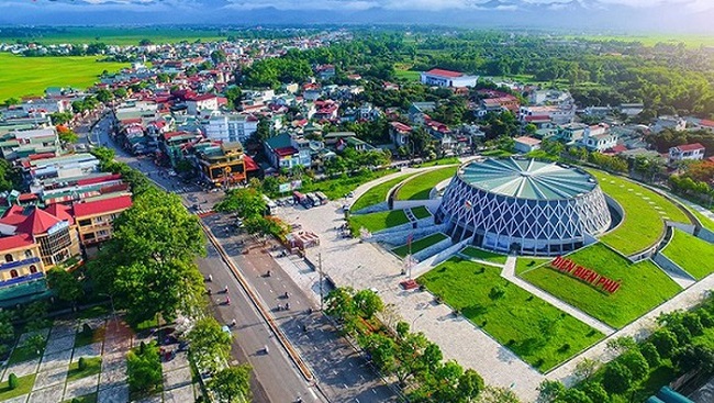 Một góc thành phố Điện Biên từ trên cao