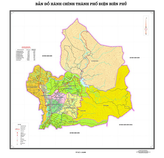 Bản đồ các đơn vị hành chính trực thuộc tỉnh Điện Biên