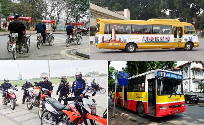 Có rất nhiều phương tiện đi lại ở Hà Nội