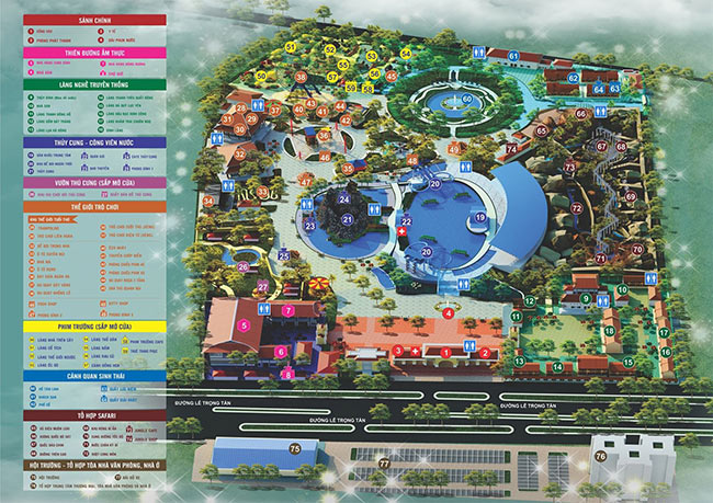 Tổng thể quy hoạch khu vui chơi giải trí Thiên đường Bảo Sơn