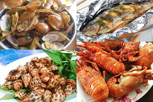 Những món ăn được chế biến từ hải sản tươi ngon