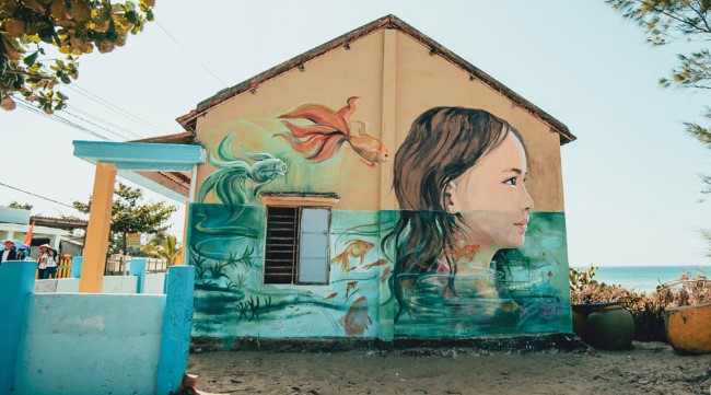 Bức tranh ấn tượng tại làng bích họa Tam Thanh