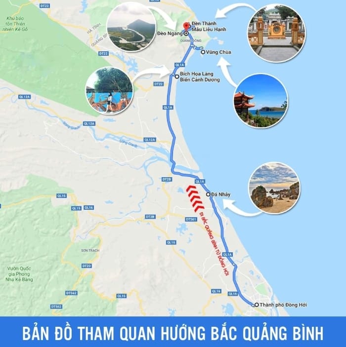 Bản đồ du lịch Quảng Bình - phía Bắc