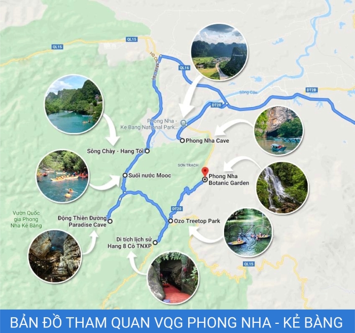 Bản đồ du lịch VQG Phong Nha - Kẻ Bàng