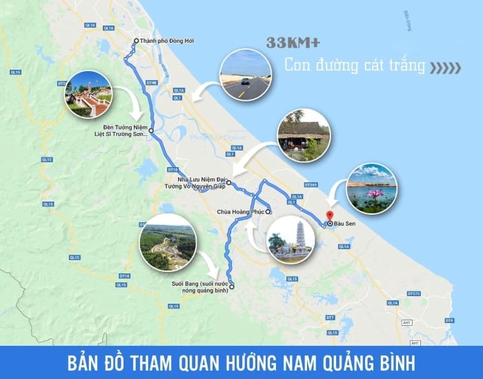 Bản đồ du lịch Quảng Bình - hướng Nam