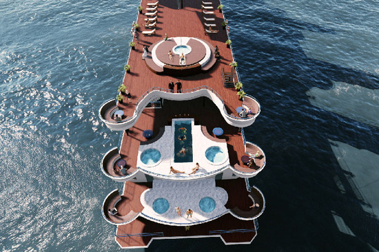 Bể bơi với phong cách thiết kế độc đáo trên du thuyền President Cruise