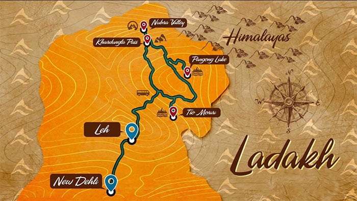 Bản đồ du lịch Ấn Độ thiên đường trên mặt đất Ladakh