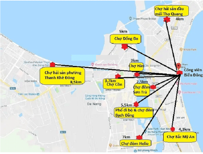 Bản đồ điểm mua sắm tại Đà Nẵng 