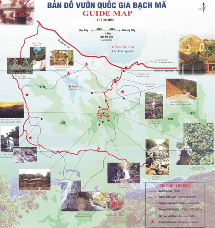 Bản đồ du lịch Vườn Quốc gia Bạch Mã