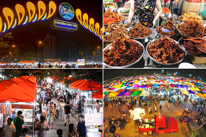 Du khách có thể thưởng thức đồ ăn tại các khu chợ đêm Đà Nẵng 