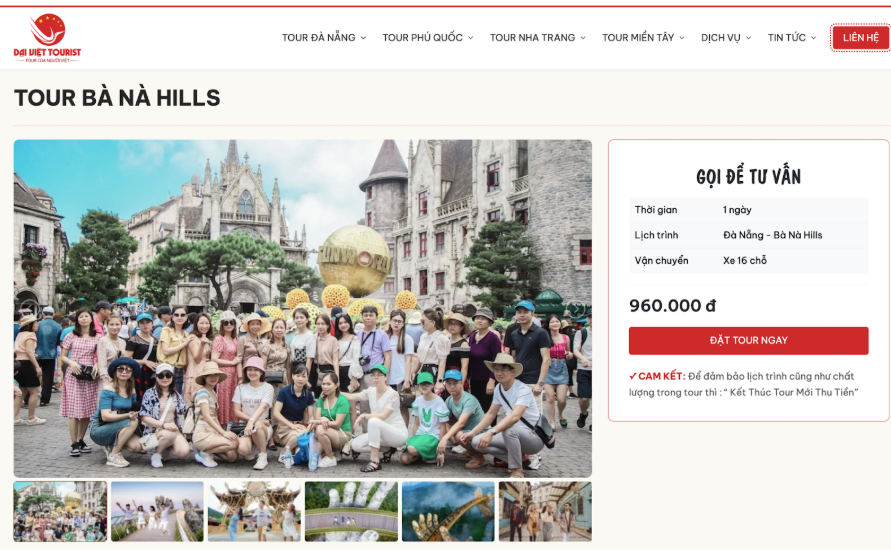 Chương trình tour Bà Nà Hills của Đại Việt Tourist luôn hấp dẫn du khách